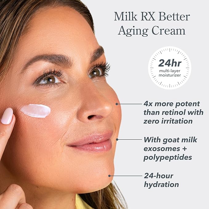 Beekman 1802 Milk RX Advanced Better Aging Collagen Moisturizer Face Cream – 4X Retinol Alternative with Goat Milk Exosomes & Polypeptide, Firming Cream, 1.69 fl oz