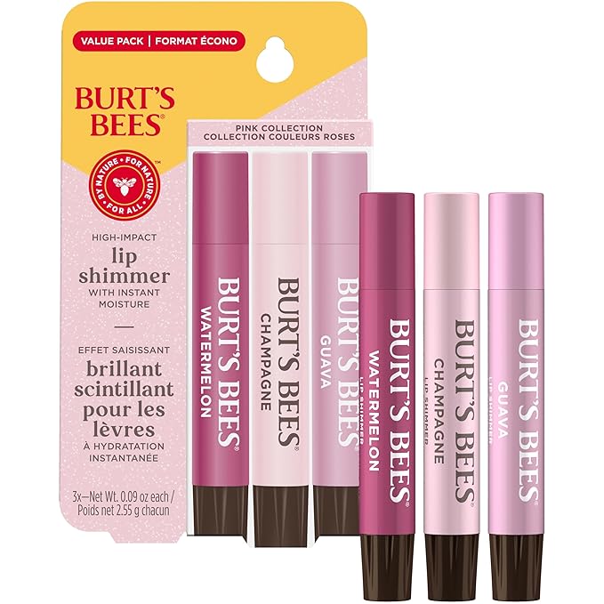 Burt's Bees Easter Basket Stuffers, Lip Balm - Berry Agua Fresca, Dragonfruit Lemon, Coconut & Pear, Tropical Pineapple Pack, With Beeswax, Tint-Free, Natural Origin Lip Treatment, 4 Tubes, 0.15 oz.