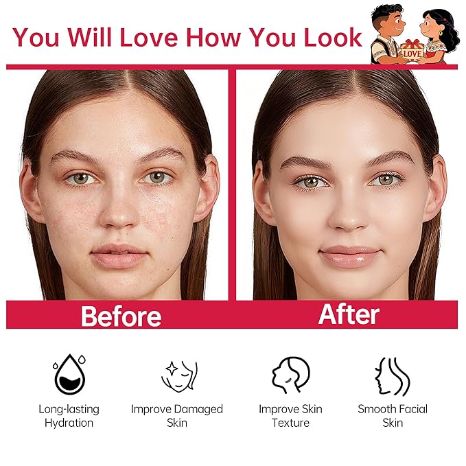 Glown 6-Piece Hydrating Skincare Set with Vitamin C & Niacinamide,Complete Face & Body Care Kit with Cleanser,Toner,Serum,Moisturizer,Eye Cream & Body Lotion | Valentine’s Day Skincare Gift for Women