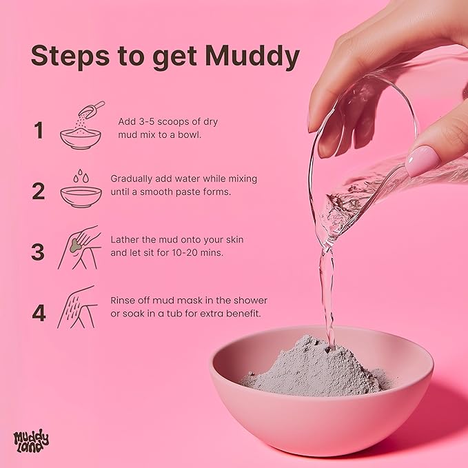 Bentonite Clay Detox Mud Bath Soak & Full Body Mud Mask - Magnetic Clay Bath with Epsom Salt, Body & Face Mask, Gift for Her - Mud Magnet by Muddyland