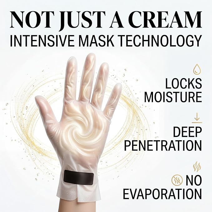 Hand Moisturizing Gloves – Overnight Hand Mask with Collagen – Korean Skin Care Moisturizer Lotion, Cottong Gloves for Dry Cracked Hands for Women & Men Moisturizer Treatment, Sleeping Hands Cream