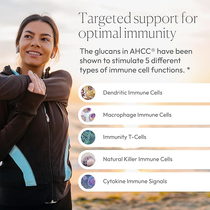 AHCC Supplement - Maximum Strength - Natural Immune Support Extract - Maintains Natural Killer Cell Activity - 20+ Human Research Studies - 60 Veggie Capsules (3 Pack)