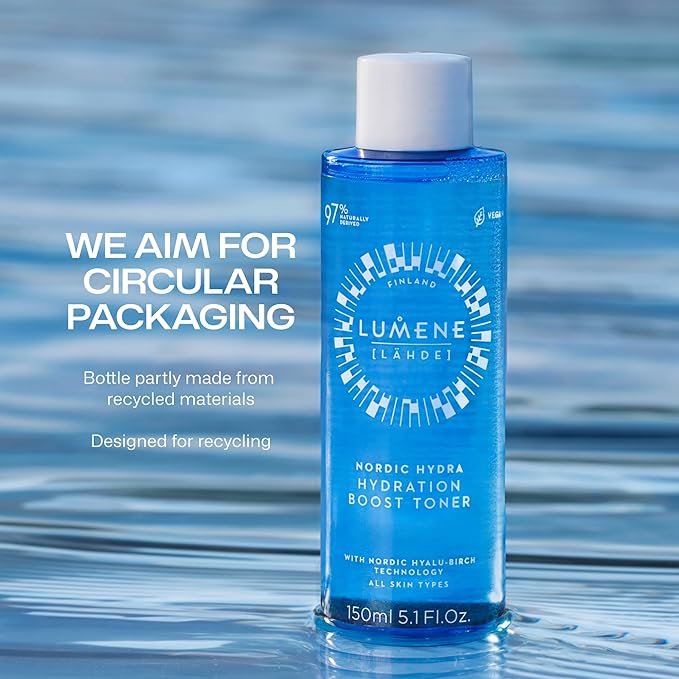 Lumene Nordic Hydra [LÄHDE] Hydration Boost Toner | Lightweight, Moisturizing Liquid Toner | Long Lasting Hydration for Dry, Dull Skin | Prepares Dehydrated Skin for Skincare | Vegan | 150ml