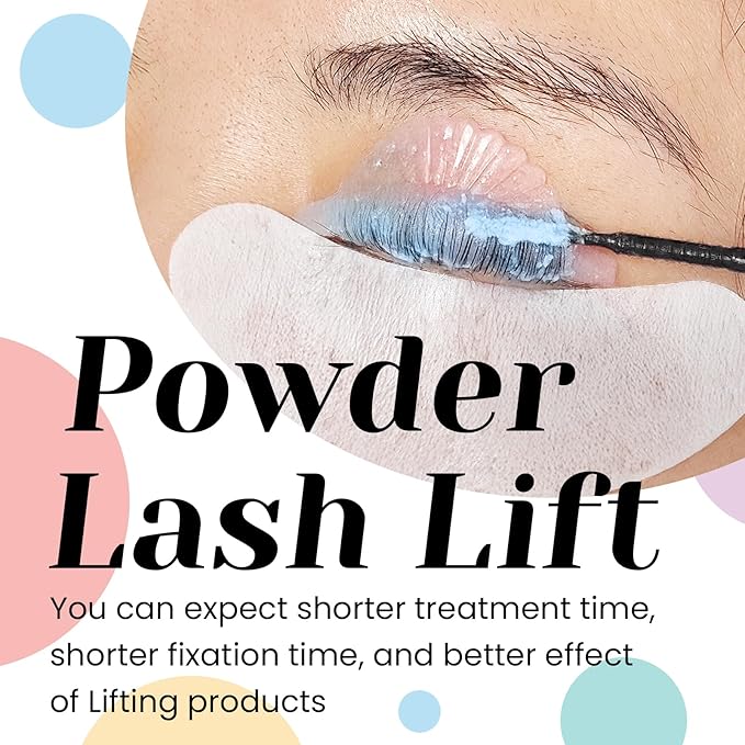 PERMANIA Korean Lash Lift Powder, Super Mix Eyelash Perm Solution Achieve Glue-free for Lash Lift, Salon Use (Only Powder-Blue)