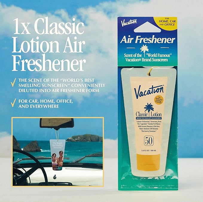 Vacation Classic Lotion SPF 50 - Pack of 2 with Air Freshener