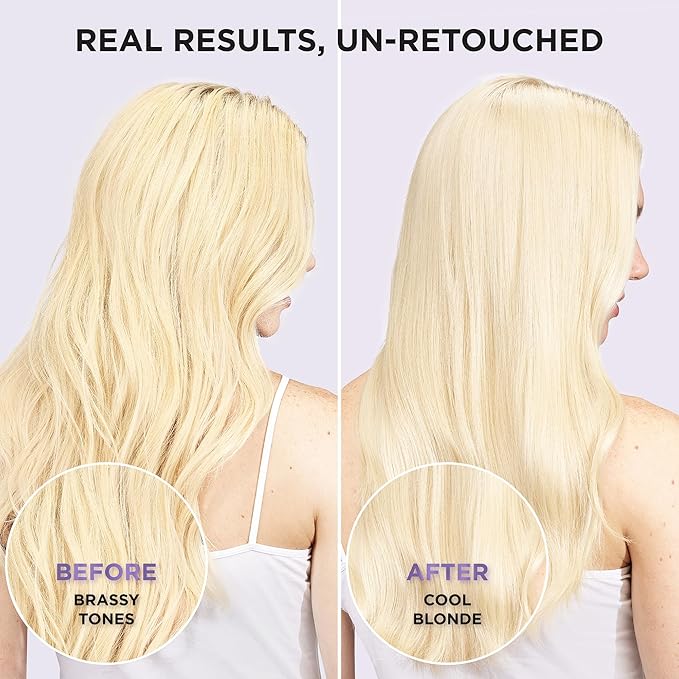 L’Oreal Paris Sulfate Free Brass Toning Purple Conditioner for Blonde,Bleached,Silver,or Brown Highlighted Hair,EverPure,23 Fl Oz (Packaging May Vary),(Pack of 2)