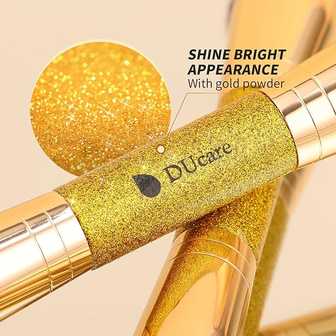 DUcare Dual-Ended Cream + Powder Brush,2-in-1 Foundation Makeup Brush For Creating A Gorgeous, Airbrushed-looking Complexion, Vegan & Cruelty-free