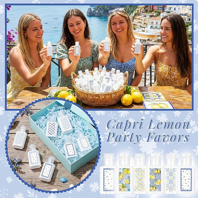 Demissle 24 Pcs Amalfi Coast Mini Sunscreen Bulk Travel Size 1 oz Summer Beach Sunscreen Lotion Spf 30 for Nautical Summer Party Supplies Bridal Shower Birthdays Wedding Party Favors