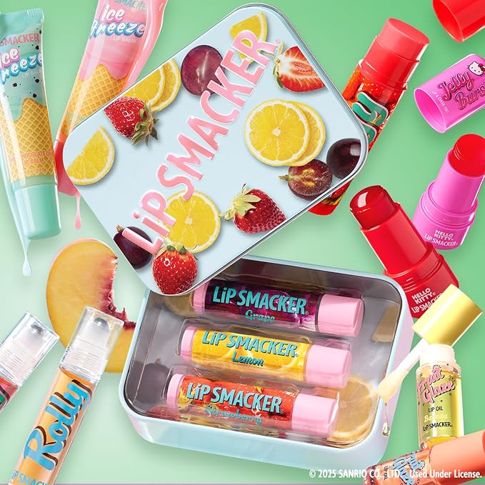 Lip Smacker Fruit Glaze Lip Oil, Ultra-Hydrating & Moisturizing with High-Shine Finish, Plush Applicator for Effortless Glide, Delicious Non-Sticky Flavor - Blueberry