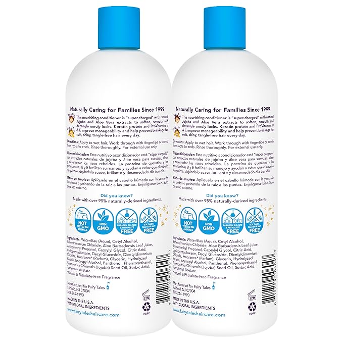 Fairy Tales Tangle Tamer Super Charge - Detangling Conditioner for Kids - Paraben Free, Sulfate Free, Gluten Free, Nut Free- 32 oz (2 Pack)