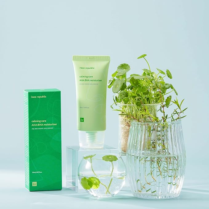 Face Republic Soothe & Protect - Calming Care AHA/BHA Moisturizer + Purity Sun Essence | SPF 50+ Broad Spectrum UV Sunscreen | Vegan Korean Skin care