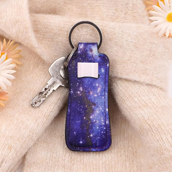 DMLSKY Lip Balm Holder Keychain, Sleeve Pouch for Mini Lipstick, Cute Portable Key Chain Accessories for Lip Gloss