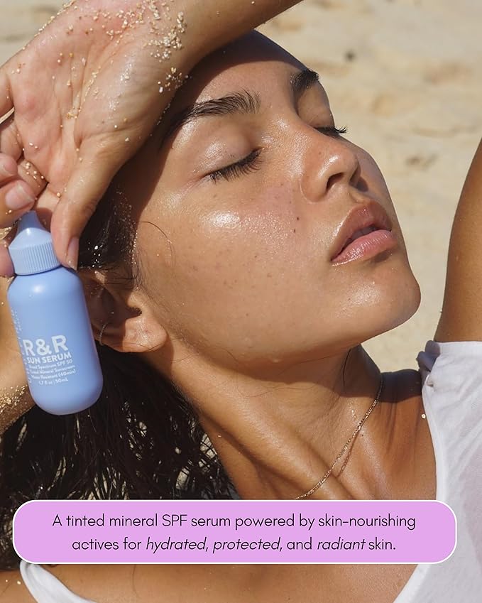 Undefined R&R Sun Serum SPF 50 PA++++ Tinted Mineral Sunscreen with Niacinamide, Water Resistant Broad Spectrum Protection & Blue Light Defense (Medium Tint)