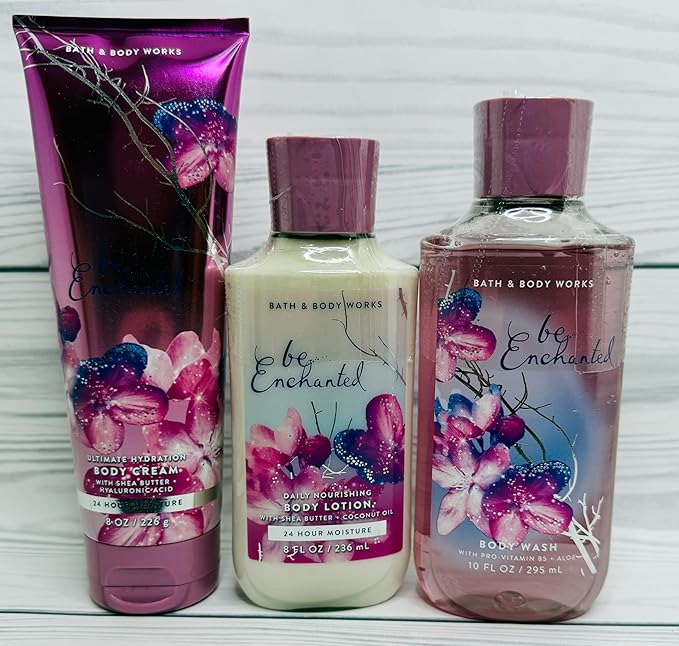 Bath & Body Works Body Be Enchanted Gel Wash, Body Lotion and Ultimate Hydration Body Cream 3 Piece Set