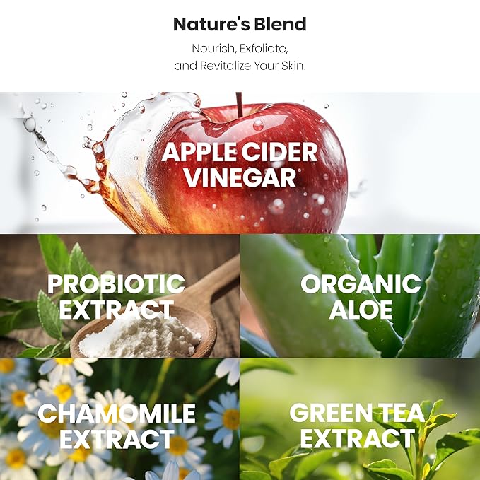 AppleBiotic ACV Face Wash, Toner Bundle - Cleanse, Tone, Brighten