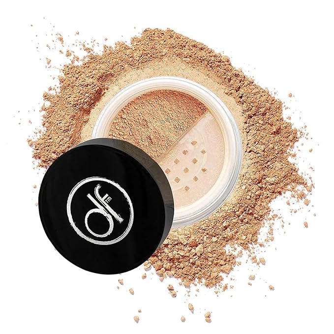 Dermaflage Mineral Powder Foundation - Full Coverage, Talc-Free & Lasting Matte Finish - Natural Ingredients with Antioxidants - Safe for Sensitive Skin & Made in USA - Bronze Medium