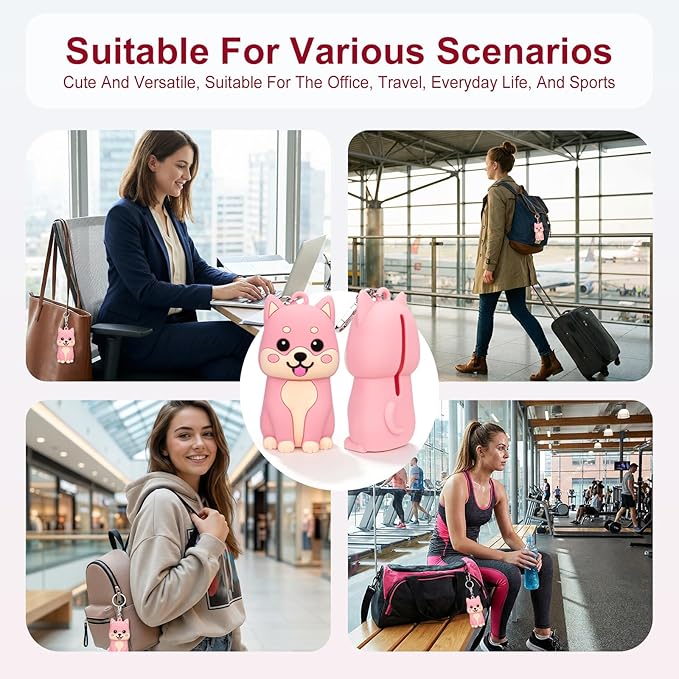 BrainKer Chapstick Holder Key Chain Cute Cartoon Design Lip Balm Holder Keychain Storage Bag Silicone Lip Gloss Holder Case