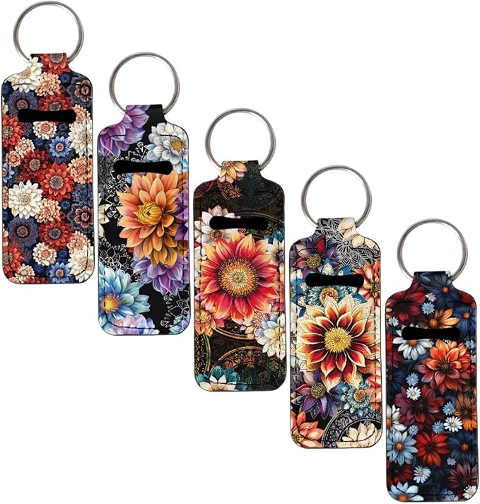 Pensura Chapstick Holder Keychain Fashion 5 Pcs Car Keychain Holder Portable Chapstick Holder Keep from Scratched and Dust