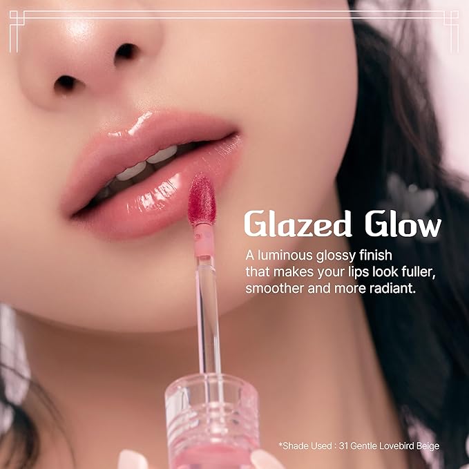 CLIO Crystal Glam Tint Korean Royal Heritage Edition, Glossy Lip Tint with Glass-Like Shine, Lightweight Buildable Lip Stain, Long-Lasting Color, Non-Sticky, Korean Lip Tint (030 SUNNY FAWN CORAL)