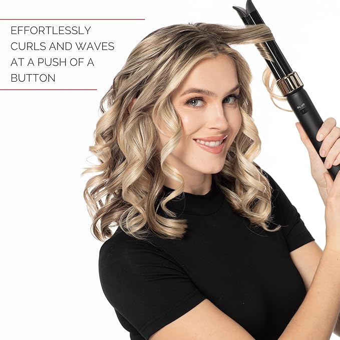 CHI Twist-N-Wave Automatic 1” Ceramic Rotating Curler, for Shiny, Frizz-Free & Healthy Hair, Auto-Shut Off, Dual Voltage, 6.5 Foot Swivel Cord