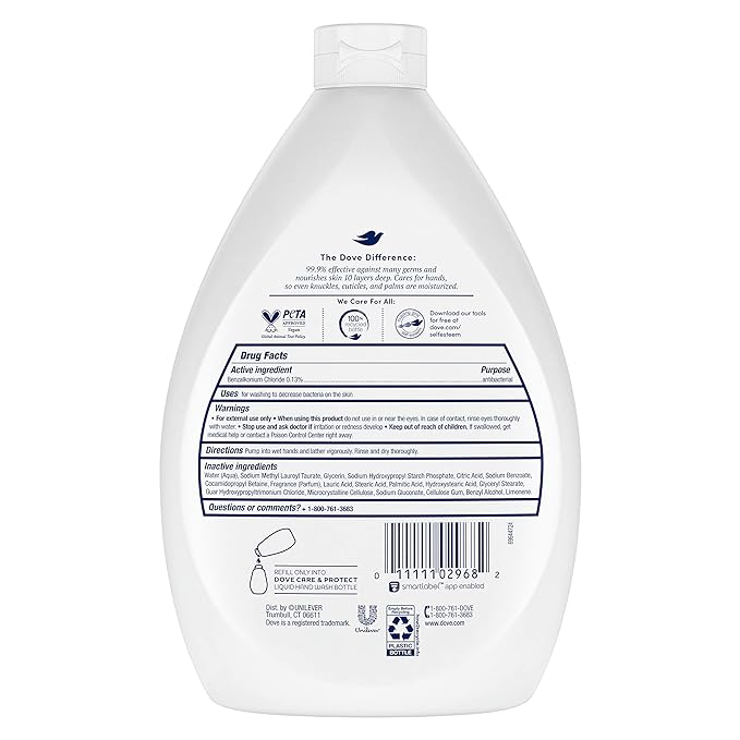 Dove Antibacterial Hand Wash Care & Protects Skin from Dryness,Moisturizers More Than The Leading Ordinary Hand Soap,34 oz,(Pack of 6)