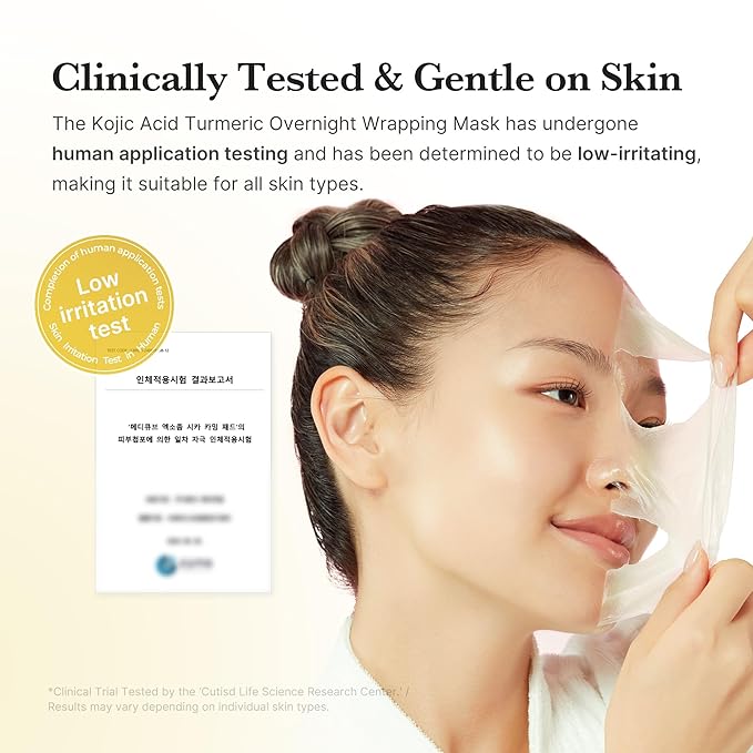 medicube Overnight Glow Duo for Uneven Skin Tone: Turmeric Overnight Wrapping Peel Off Mask 2.0 and Jelly Brush