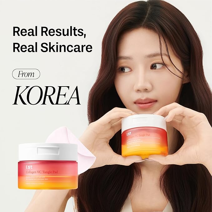 I.st Collagen VC Bounce Pad, Makeup Ready Toner Pads, Vitamin Pore Refining Korean Skin Care Toner for Face, Daily Hydrating Soft Round Gel Mask for Sensitive Skin, Gifts for Women, 70 Count
