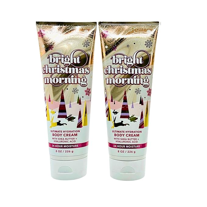 Bath & Body Works Body Cream, Gift Set of 2, 8oz Each (Bright Christmas Morning)