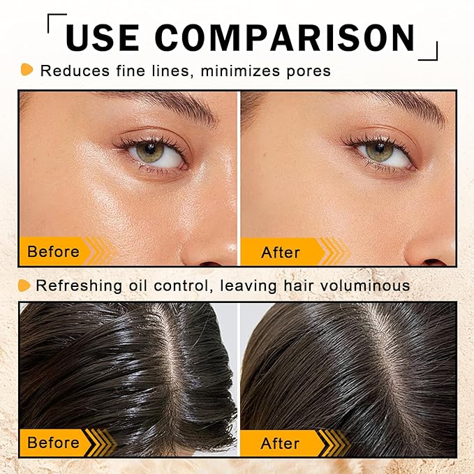 Mineral Powder Sunscreen for Face & Scalp SPF 35 Brush Sunscreen Setting Powder Oil Control Long Lasting Matte Finish Lightweight Loose Powder for All Skin Tones Types - 01 Translucent
