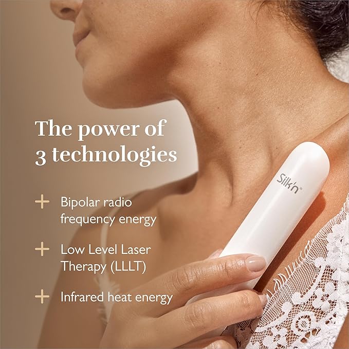 Silk’n Titan Mini At-Home 3-in-1 Radio Frequency Skin Tightening Device, Combines RF with Low-Level Laser Therapy & Red Light Therapy, with Thermal Sensor, for Smaller Areas, Cordless