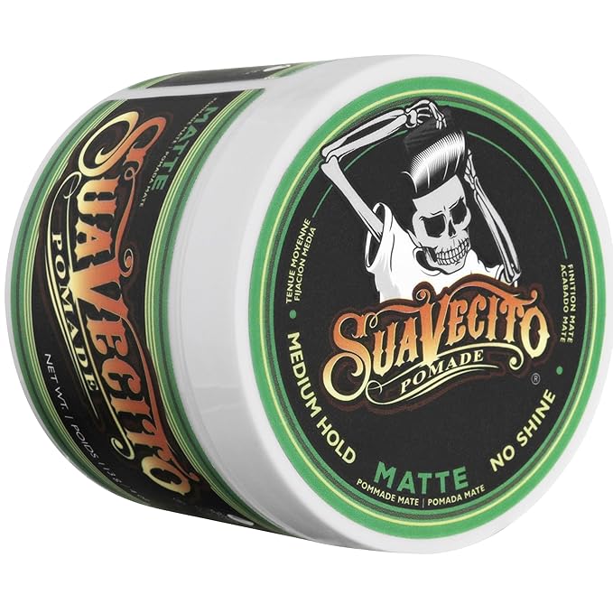 Suavecito Pomade Matte (Shine-Free) Formula 4 oz, 2 Pack - Medium Hold Hair Pomade For Men - Low Shine Matte Hair Paste For Natural Texture Hairstyles