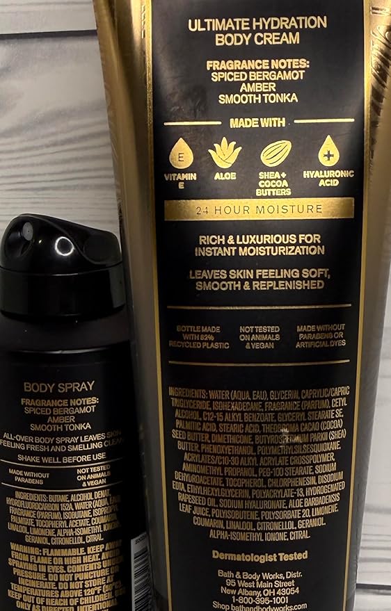 Bath & Body Works Men's After Dark Body Cream and Spray 2 Piece Set