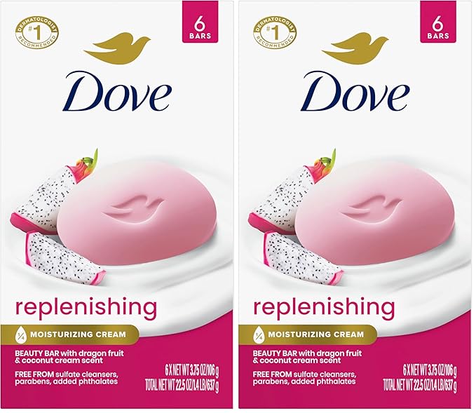 Dove Bar Soap Dragon Fruit for Deep Nourishment for Calm,Replenished Skin 3.75 oz,(Pack of 12)