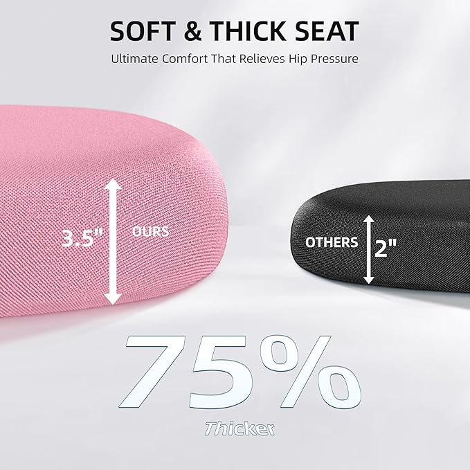FelixKing Office Chair, Desk Chair with Adjustable Lumbar Support, Ergonomic Computer Chair with High Back and Armrest, Adjustable Height Gaming Chair Home Office Swivel Chair(Pink)