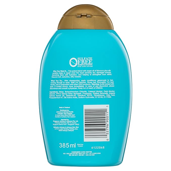 OGX Brand Extra Strength Hydrate & Repair Conditioner, 13 Fl Oz (Pack of 2), Infused with Cold-Pressed Argan Oil of Morocco for Dry, Damaged Hair, Paraben-Free, Sulfate-Free Surfactants