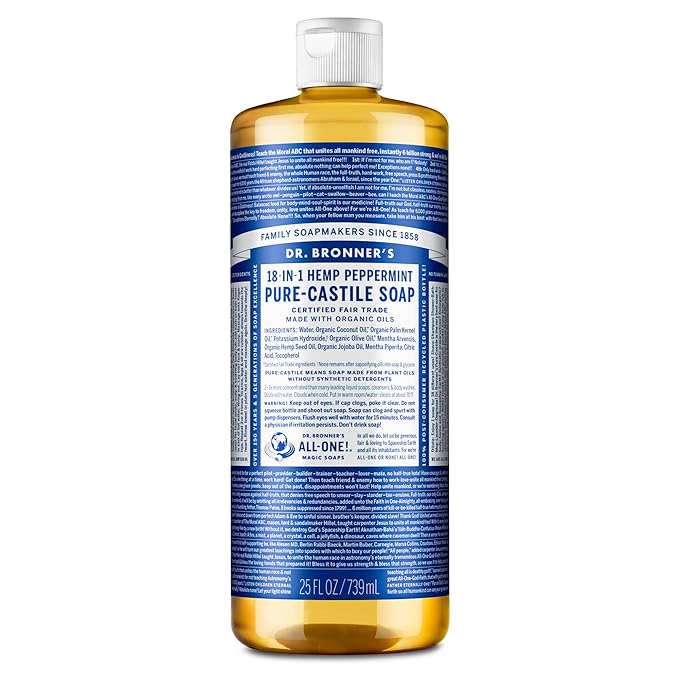 Dr. Bronner's Hemp Peppermint Pure Castile Oil Made with Organic Oils Certified - 25 Oz, 1count