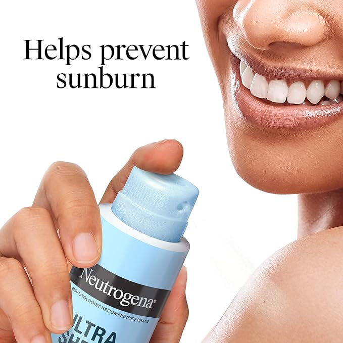 Neutrogena Ultra Sheer Body Mist Sunscreen Spray, Broad Spectrum SPF 45, Lightweight Spray Sunscreen, Non-Greasy & Water Resistant, Oil-Free & Non-Comedogenic UVA/UVB, 5 oz Pack of 3