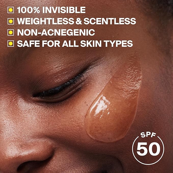 Supergoop! Unseen Sunscreen - SPF 50 - Clear & Invisible Face Sunscreen + Broad Spectrum + Makeup-Gripping Primer - Weightless, Scentless, Oil Free - For All Skin Types & Tones - 0.68 fl oz
