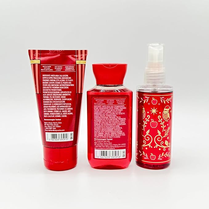 Bath & Body Works Winter Candy Apple Travel Size 3-Piece Set | Includes: 2.5oz Ultimate Hydration Body Cream, 3oz Body Wash and 3oz Fragrance Mist