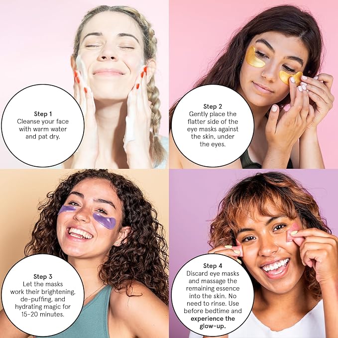grace & stella Retinol Under Eye Patches for Puffy Eyes and Dark Circles - Restoring Gel Under Eye Masks with Hyaluronic Acid - Vegan Skincare, Self Care Gifts for Women (Purple, 48 Pairs)