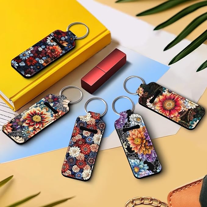 Pensura Chapstick Holder Keychain Fashion 5 Pcs Car Keychain Holder Portable Chapstick Holder Keep from Scratched and Dust
