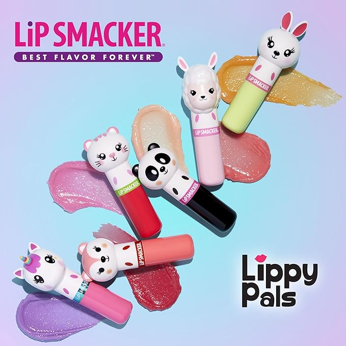 Lip Smacker Lippy Pals Llama, Flavored Moisturizing & Smoothing Soft Shine Lip Balm, Hydrating & Protecting Fun Tasty Flavors, Cruelty-Free & Vegan - Straw-ma-Llama berry