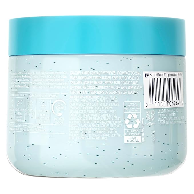 Dove Moisturizing Body Scrub – Coconut & Lime, pH‑Balanced Whipped Texture, Skin‑Renewing Exfoliator, 15 oz