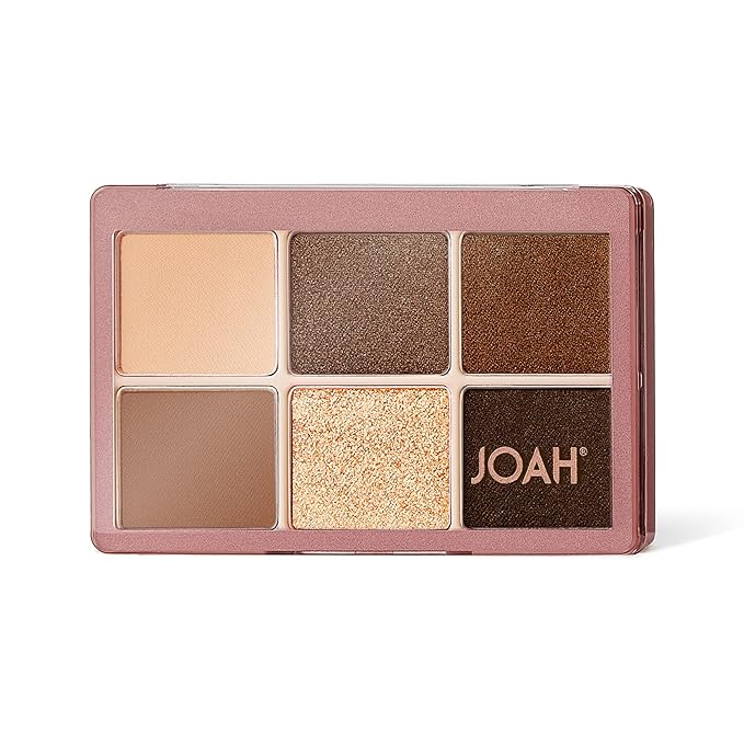 JOAH Eyeshadow Palette, Escapades Eye Makeup, 6 Shades, Richly Pigmented, Long Lasting Powder Shadow in Matte & Shimmer Finishes, Korean Beauty Palettes, Nudist Colony