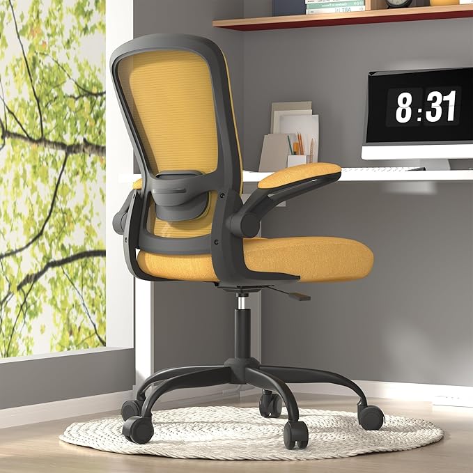 Mimoglad Office Chair, Ergonomic Desk Chair with Adjustable Lumbar Support, High Back Mesh Computer Chair with Flip-up Armrests- Task Chairs, Executive Chair for Home Office
