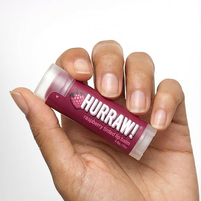 Hurraw! Raspberry Tinted Lip Balm: (Sheer Berry Tint) Organic, Certified Vegan, Cruelty and Gluten Free. Non-GMO, 100% Natural Ingredients. Bee, Shea, Soy and Palm Free. Made in USA
