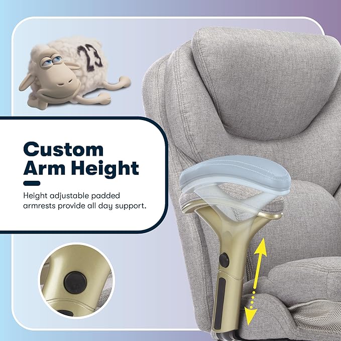 Serta Ergonomic Executive Office Chair Motion Technology Adjustable Mid Back Design with Lumbar Support, Light Gray Fabric