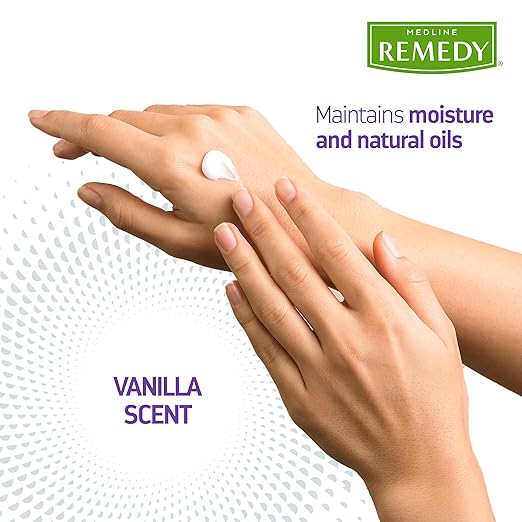 Medline Remedy Clinical Skin Cream,Vanilla Scent (16 fl oz),Moisturizing Face and Body Cream for All Ages,Paraben & Sulfate Free,Quick Absorbent Formula,Hypoallergenic Skin Moisturizer,(Pack of 4)