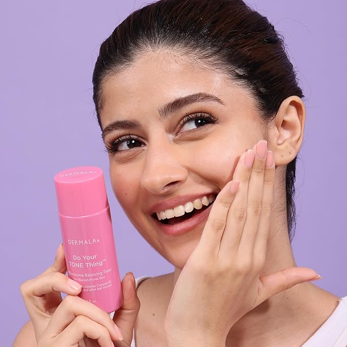Dermala Do Your Tone Thing Balancing Toner | pH Balanced Solution PHA Oil Controlling Facial Toner for Blemish Prone Skin | Gentle Exfoliation Calms Hydrates Moisturizes for All Skin Types | 3 fl oz