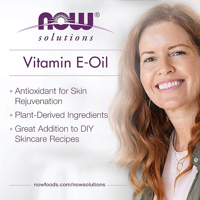 NOW Foods Solutions, E-Oil 23,000 IU, Natural Skin Rejuvenation, Skin Moisturizer, 1-Ounce